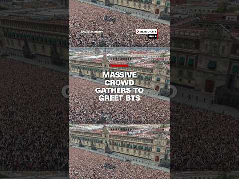 Massive crowd gathers to greet BTS