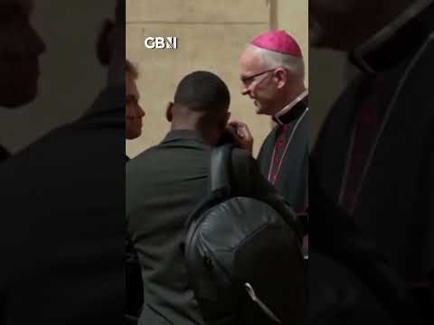 Marco Rubio arrives at the San Damaso courtyard to meet Pope Leo XIV at the VaticaN