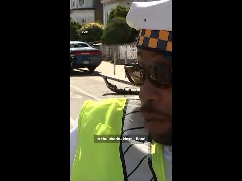 Crossing guard goes viral after recounting car crash