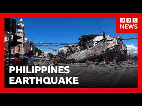 At least 32 dead after major earthquake hits southern Philippines | BBC News