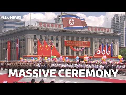 Crowds of cheering North Koreans welcome Xi Jinping to Pyongyang