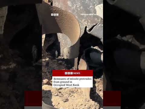Part of a missile lands in the Israeli-occupied West Bank. #BBCNews