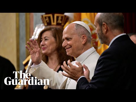 Pope Leo receives standing ovation in rare papal address to Spain’s parliament