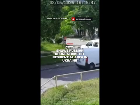 CCTV shows Russian drone strike hit residential area in Ukraine