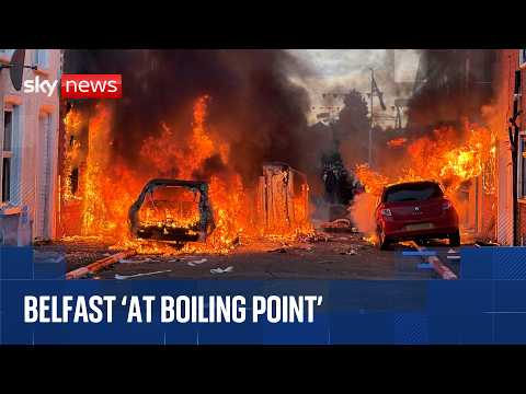 Belfast homes and cars torched as Sky News reports from city ‘at boiling point’ after knife attack