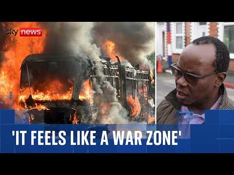 ‘I just lost a home’: Sky News speaks to witnesses after disorder in Belfast