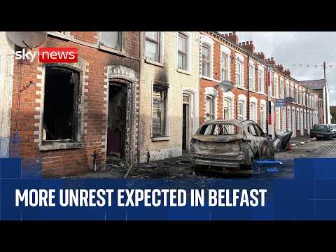 Aftermath of violent protests in Belfast following knife attack