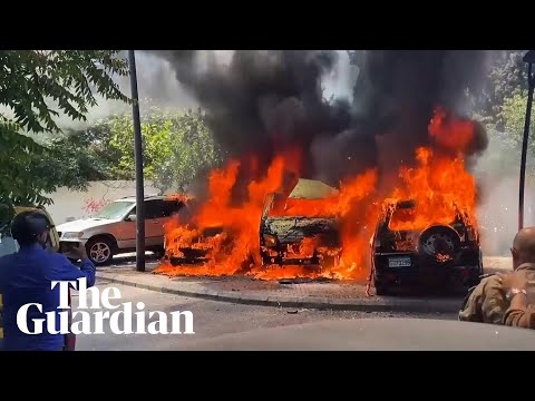 Cars set ablaze in Israeli drone strike in Sidon