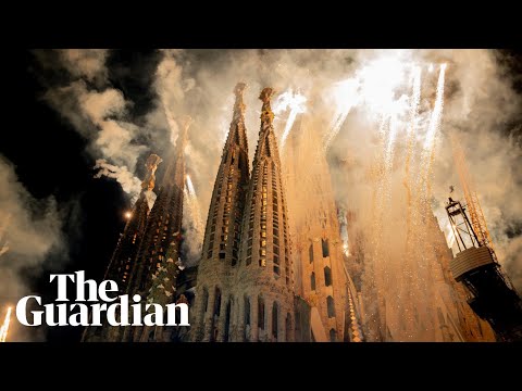 Fireworks light up Sagrada Família after Pope Leo’s blessing