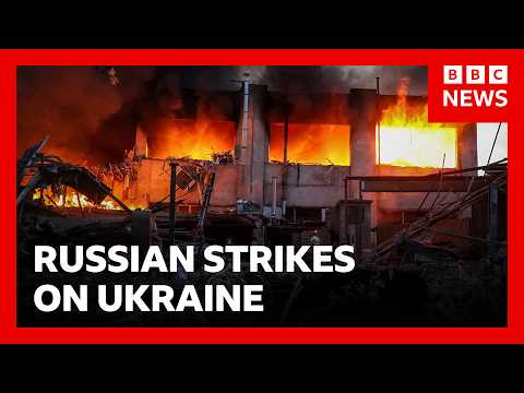 Massive Russian attack on cities across Ukraine kills at least 13 people | BBC News