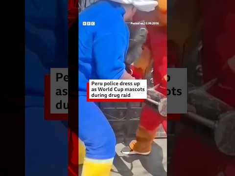 Peru police officers dress as World Cup mascots in drug raid. #Peru #WorldCup #BBCNews
