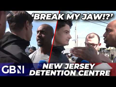WATCH: Anti-ICE protester aggressively confronts GB News’ Ben Leo outside a detention centre