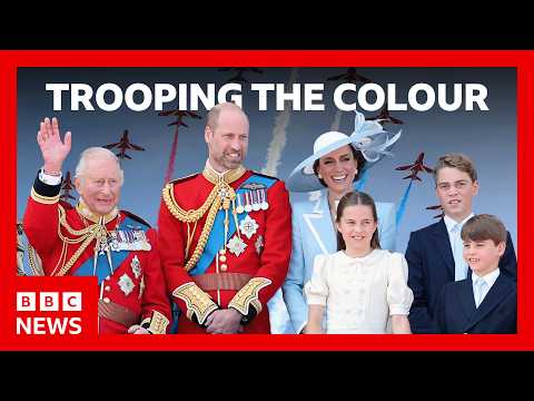 King and Queen cheered by crowds at Trooping the Colour | BBC News