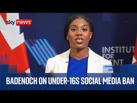 Badenoch holds news conference following social media ban for under-16s