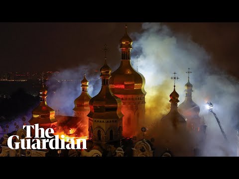Cathedral burns at Unesco-listed Kyiv Pechersk Lavra after Russian attack