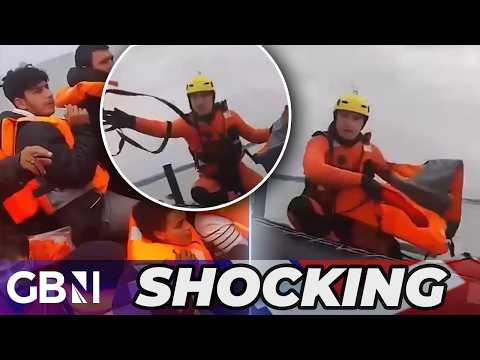 EXCLUSIVE: Footage of the French Navy GIVING life jackets to migrants crossing the Channel