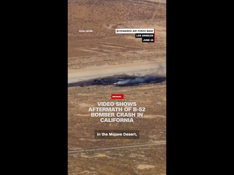 Video shows aftermath of B-52 bomber crash in California