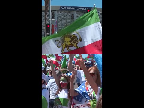Protesters gather before Iran’s World Cup game