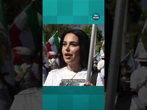 Hundreds of Iranian Americans protested ahead of Iran’s first World Cup game against New Zealand