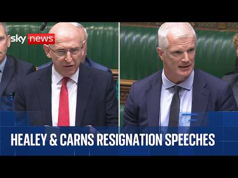 John Healey and Al Carns give resignation speeches in Commons