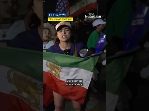 Protesters gather outside Iran’s first World Cup match