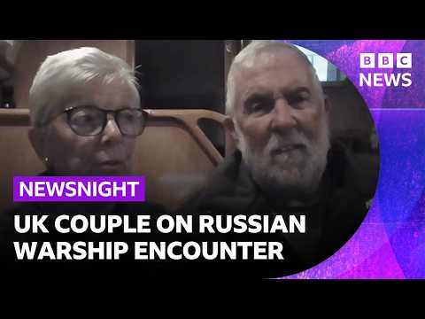 British couple describe moment Russian warship fired warning shots near them | BBC News