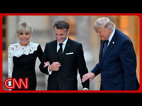 Macrons greet Trump at Versailles