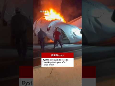Bystanders help rescue people from plane crash in Texas. #BBCNews