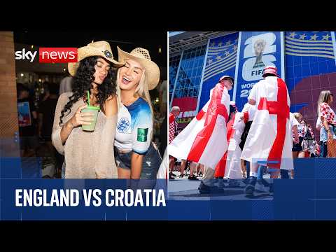 Fans watch England face Croatia in first game at World Cup