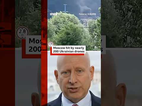 Moscow hit by 200 Ukrainian drones in biggest attack since Russia’s full-scale war began. #BBCNews