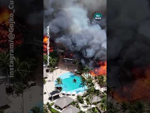 A woman was killed, and nearly 1,700 tourists evacuated after hotel fire in the Dominican Republic