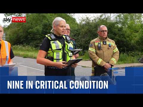 Nine in critical condition after train driver killed in collision and dozens injured
