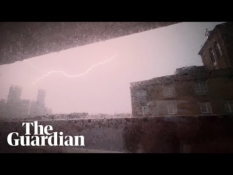 Dramatic lightning illuminates London skies during heatwave thunderstorm