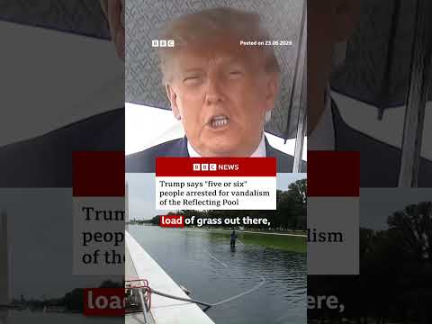 Trump blames vandals for algae and peeling paint on Reflecting Pool. #BBCNews