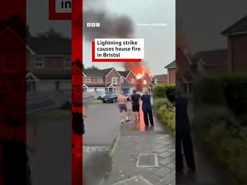 Lightning strike causes house fire in Bristol, UK. #UKHeatwave #Bristol #BBCNews