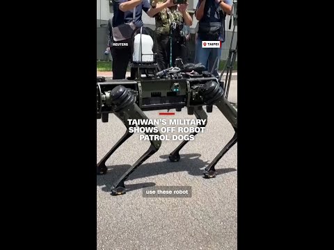 Taiwan’s military shows off robot patrol dogs