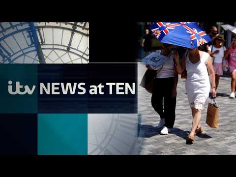 Temperature hits record-breaking 36C in UK – Watch ITV News at Ten LIVE