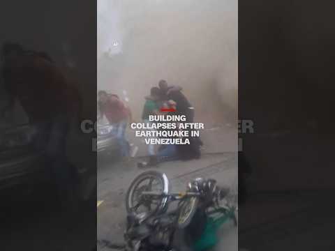 Building collapses after earthquake in Venezuela