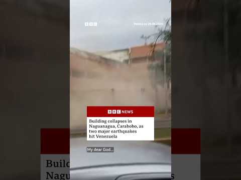 Building collapses in Naguanagua as two earthquakes hit Venezuela. #Venezuela #BBCNews