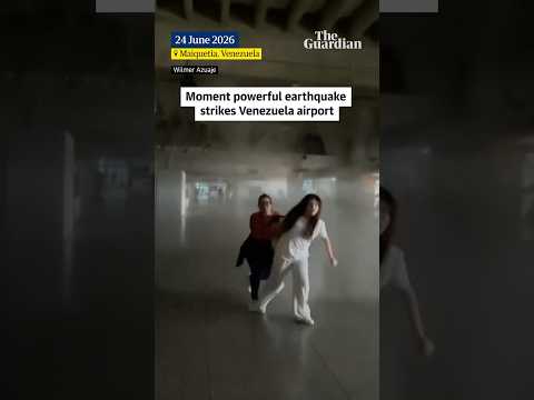 Moment powerful earthquake strikes Venezuela airport