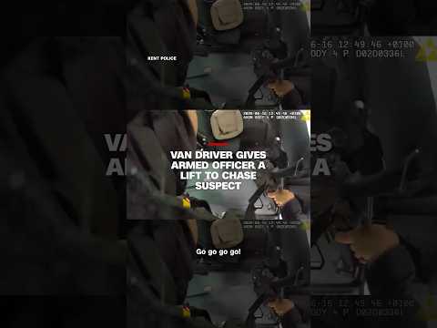 Van driver gives armed officer a lift to chase suspect