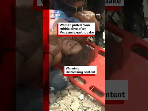 Woman pulled from rubble alive after Venezuela earthquake. #BBCNews