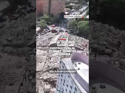 Aerial footage shows destruction in tourist town of La Guaira