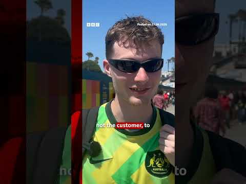 International fans visiting the US for the World Cup react to tipping culture. #BBCNews