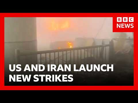 US and Iran launch new strikes, as Kuwait says airport hit by Iranian drones | BBC News