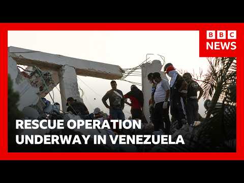Venezuelan president says she has faith rescuers will find survivors of earthquakes | BBC News