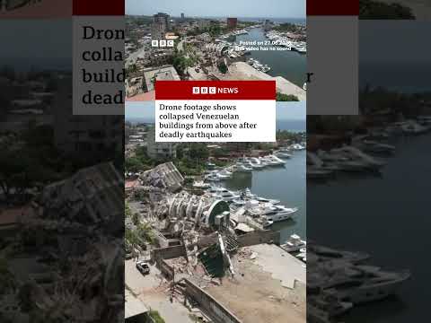 Drone footages shows destruction in Venezuela after earthquakes. #BBCNews