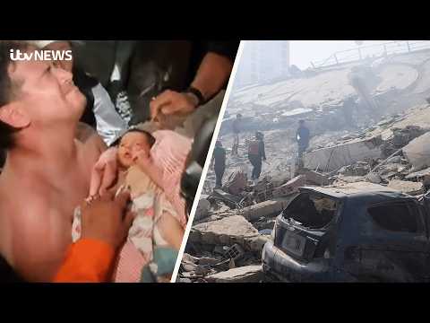 Watch the moment 18-day-old baby rescued from rubble in Venezuela