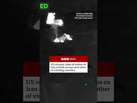 US releases video of strikes on Iran. #US #Iran #StraitOfHormuz #News #BBCNews
