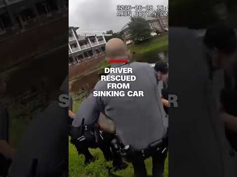 Driver rescued from sinking car